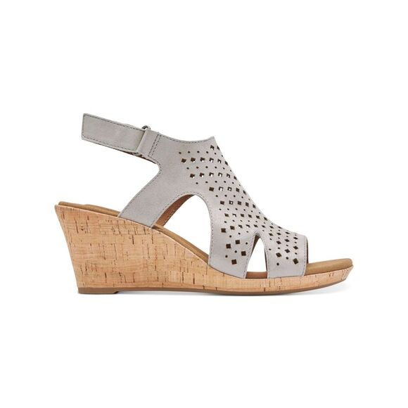 NWT ROCKPORT Womens Beige Briah Wedge Leather Slingback Sandal 7.5 M - Picture 4 of 5